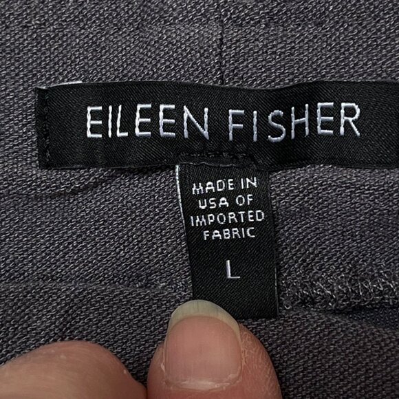 Eileen Fisher Womens Gray Knit Pull On Straight Leg Stretch‎ Pants Viscose Sz LT - Picture 3 of 9